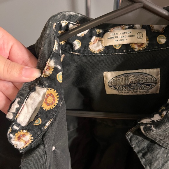 Dark Green button up - Picture 3 of 4